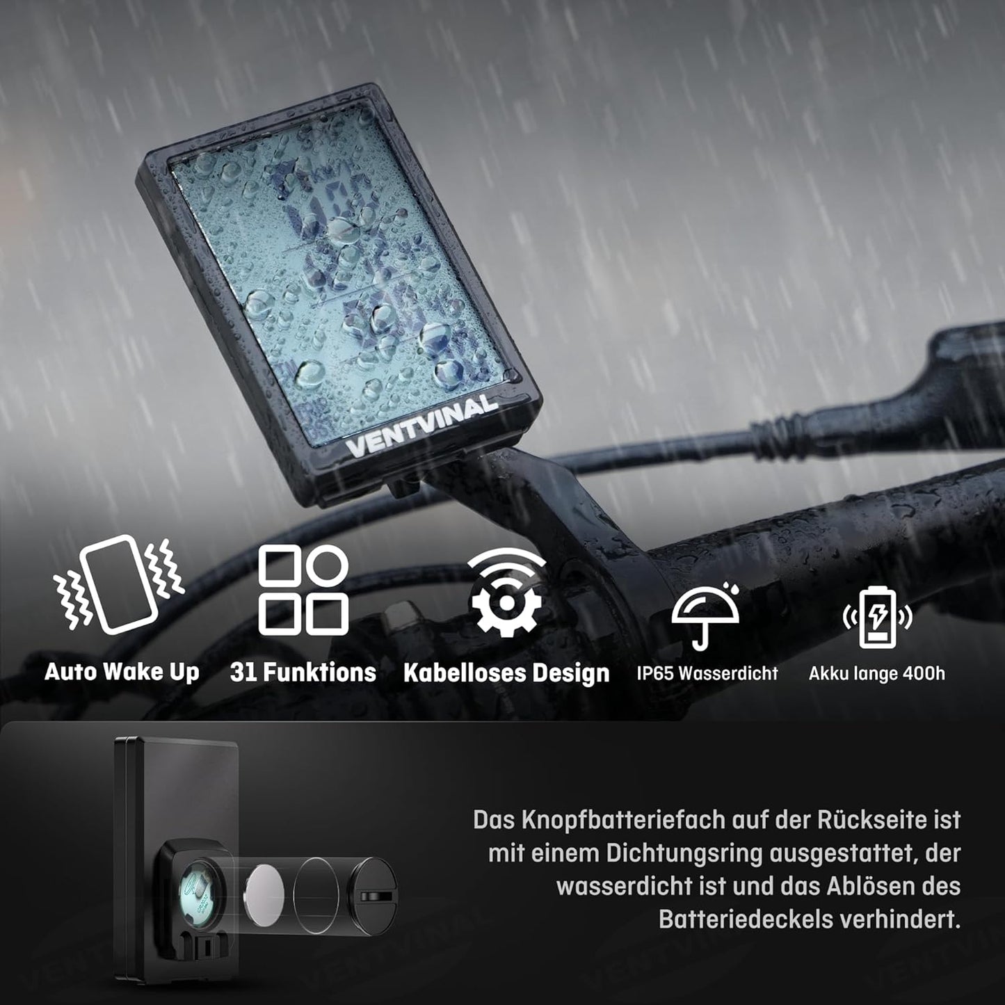 Fahrradcomputer Kabellos,Multifunktional Fur Wasserdicht Fahrradtacho Kabellos,Cycle Mode,Hintergrundbeleuchtung,Automatische Speicherung,Fahrrad Tacho Kinder,Hochauflösender Bildschirm