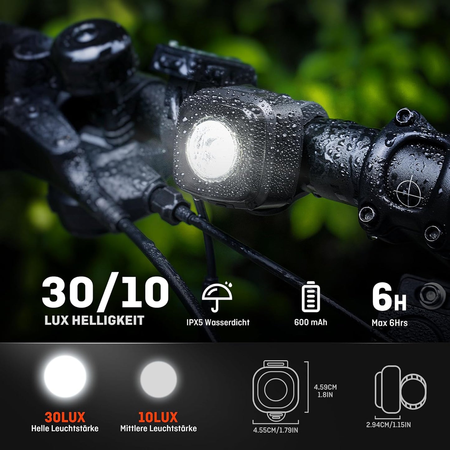 Ventvinal Fahrradlicht Led Set,Stvzo Zugelassen Fahrradlicht Vorne und Rücklicht Fahrrad,Type-C Fahrradbeleuchtung Set,Fahrradlicht USB Aufladbar mit Batterie Aufforderung,IPX5 Wasserdicht